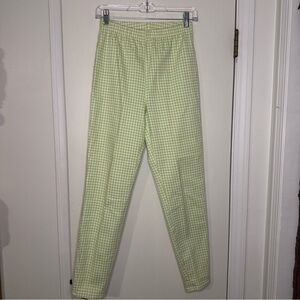 Denim & Co. Green Gingham Pull-On Pants Women's‎ Small